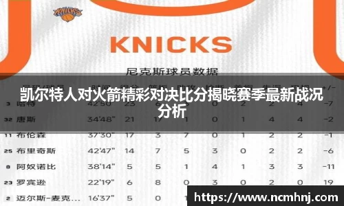 凯尔特人对火箭精彩对决比分揭晓赛季最新战况分析