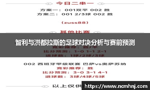 智利与洪都拉斯的足球对决分析与赛前预测